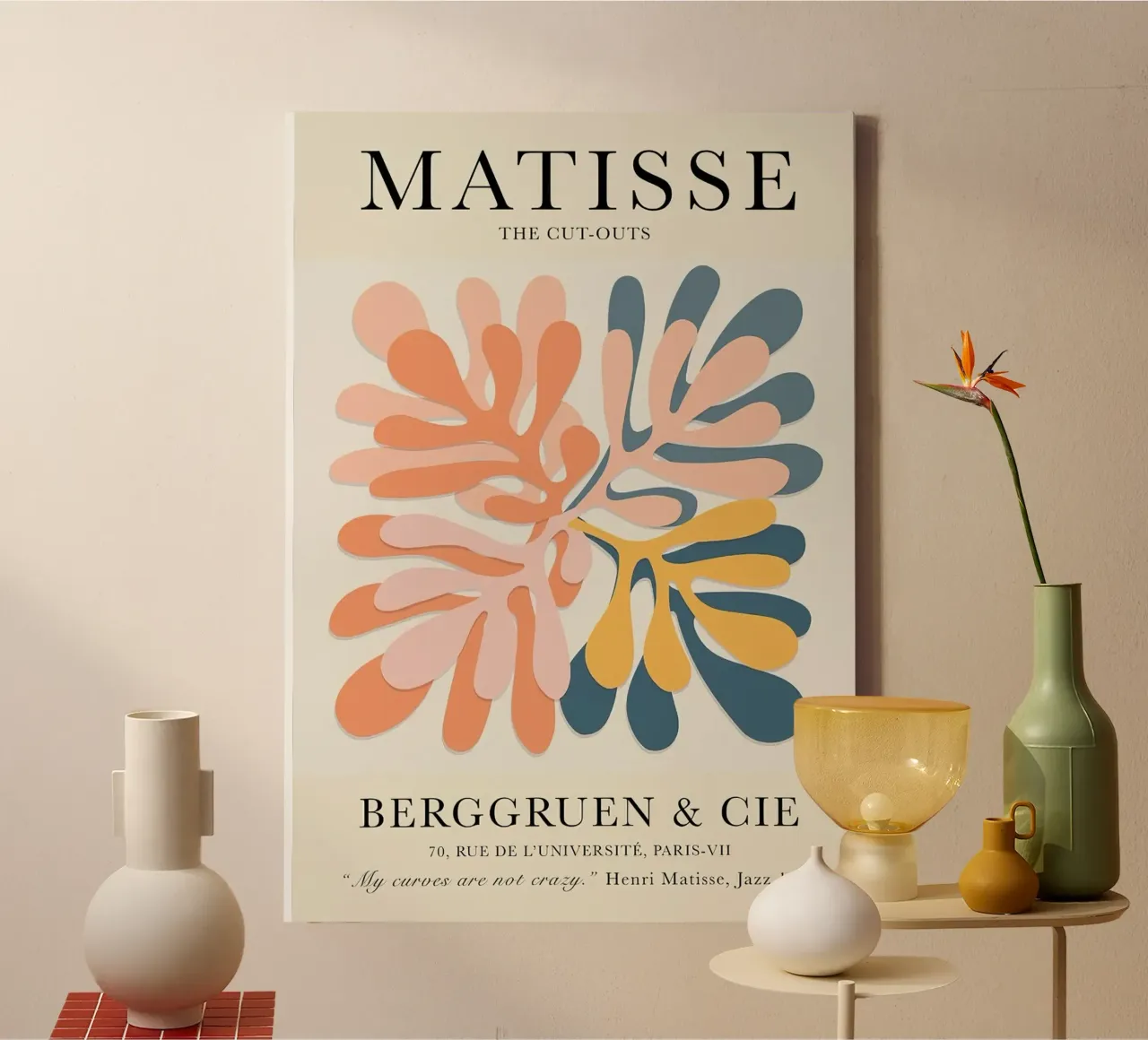 Matisse Cutouts Exhibition Vintage canvas with Floater frame by MinaHome