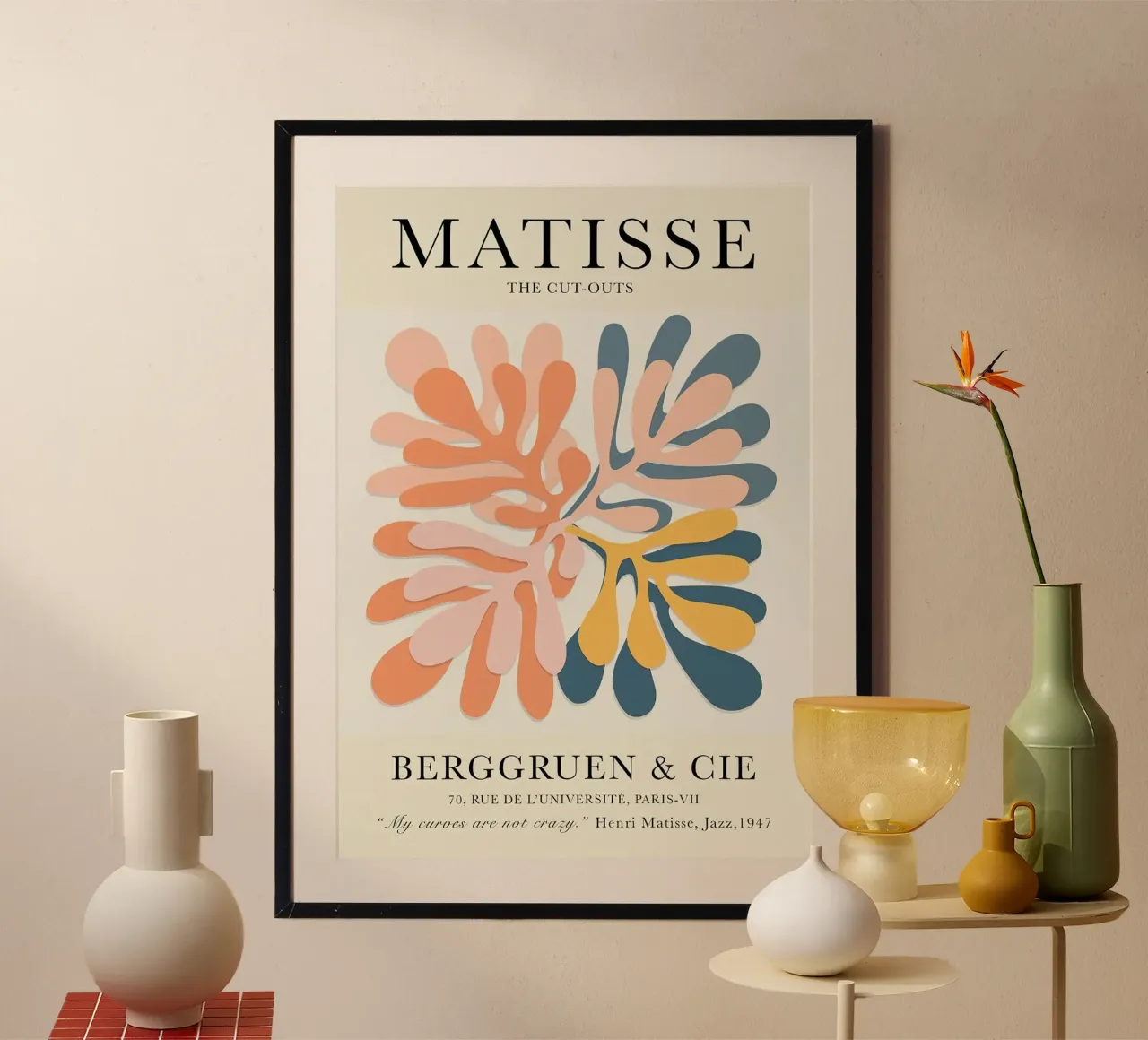 Mostra di ritagli di Matisse Vintage poster con telaio in alluminio da MinaHome
