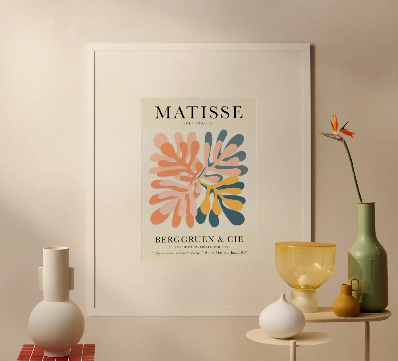 Mostra di ritagli di Matisse Vintage poster con telaio in alluminio da MinaHome