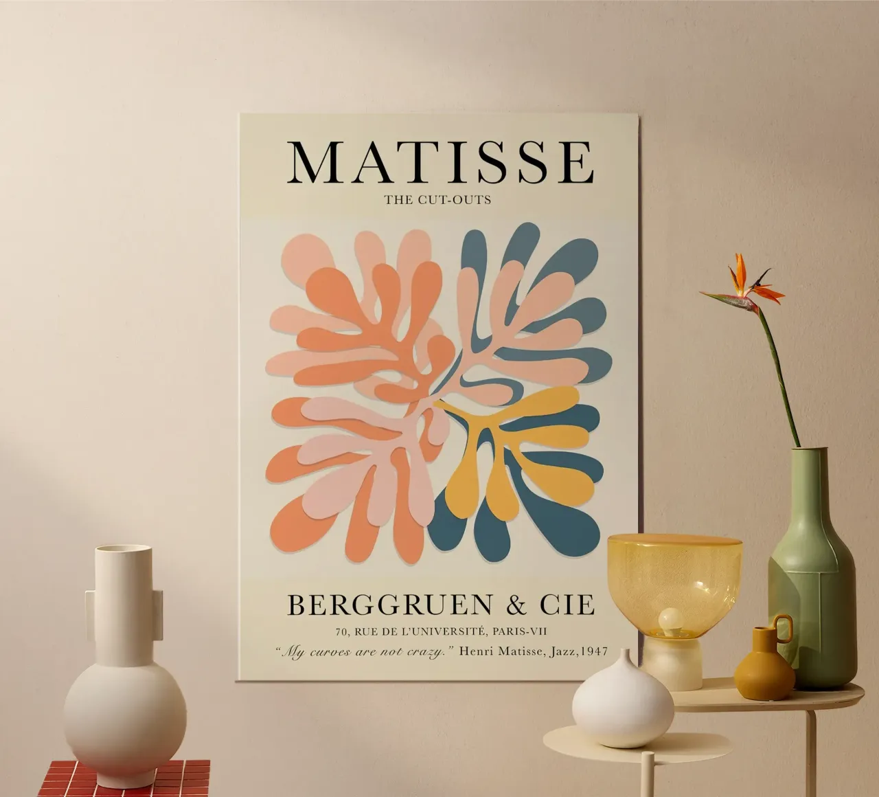 Mostra di ritagli di Matisse Vintage poster con telaio in alluminio da MinaHome