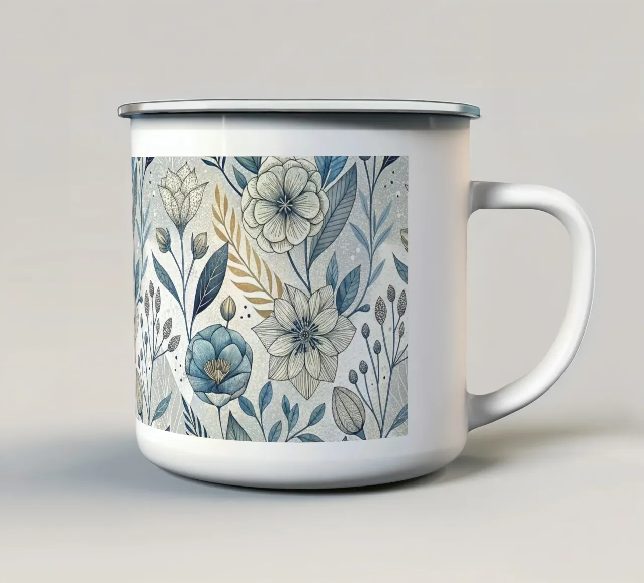 Motivo floreale Boho tazza in smalto da Pantheon Studio