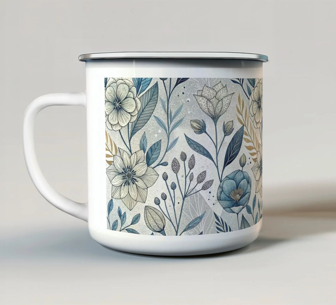 Motivo floreale Boho tazza in smalto da Pantheon Studio