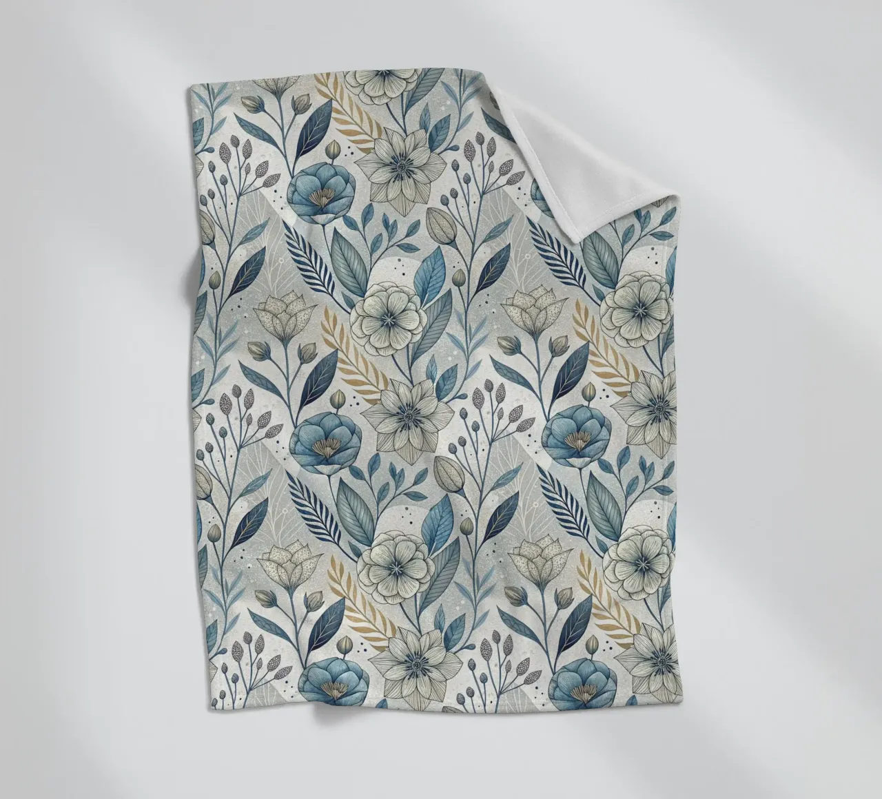 Floral Boho Pattern fleece blanket by Pantheon Studio