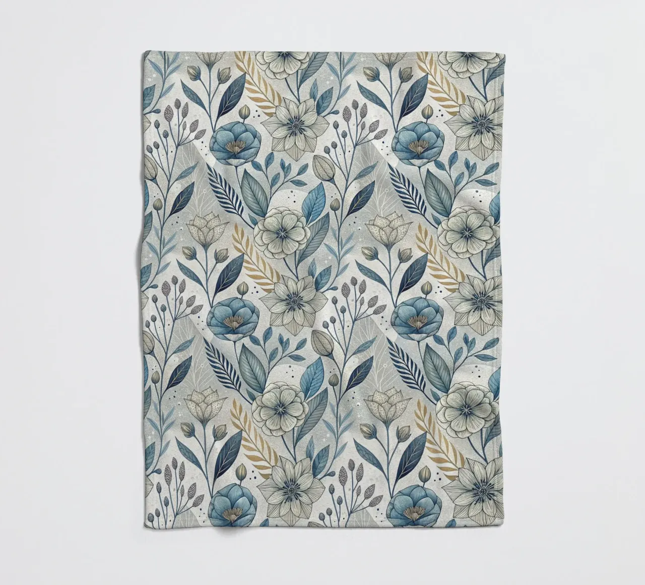 Floral Boho Pattern fleece blanket by Pantheon Studio