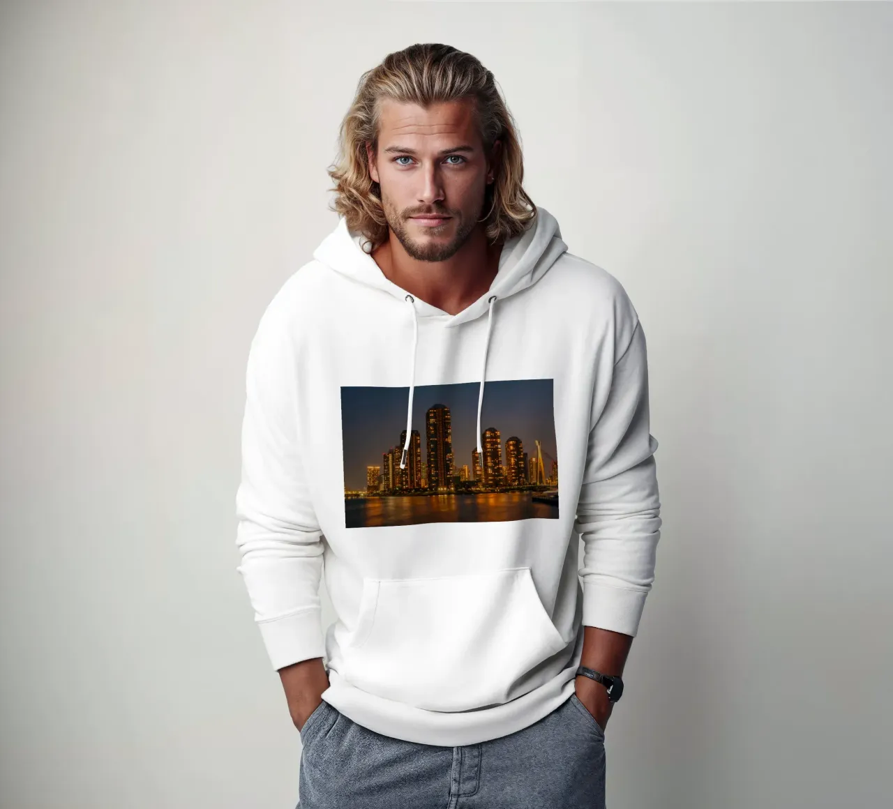 Skyline di Tokyo di notte felpa con cappuccio da Marcel Bisig