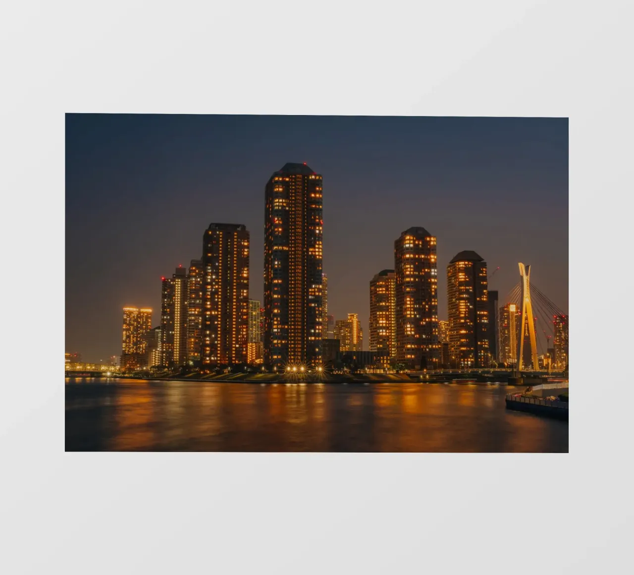 Skyline di Tokyo di notte telo in pvc da Marcel Bisig
