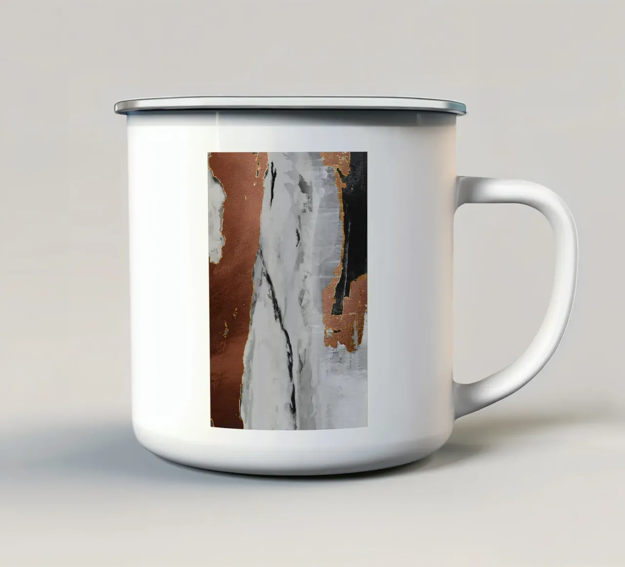 Metallic and earthy tones tazza in smalto da ramosashop