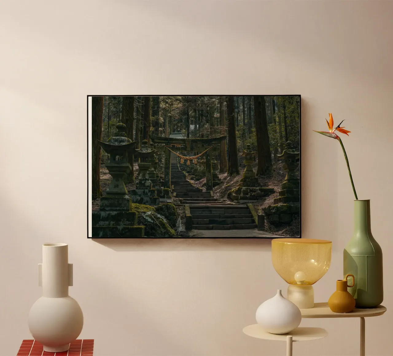 Forest Shrine in Kyushu, Japan acrylic glass by Marcel Bisig