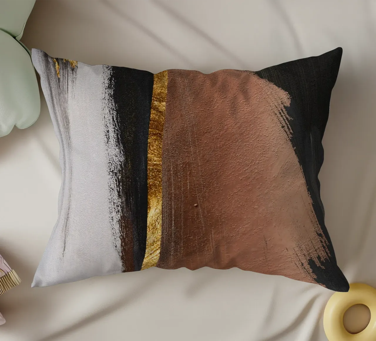 abstract art red and black cuscino da ramosashop