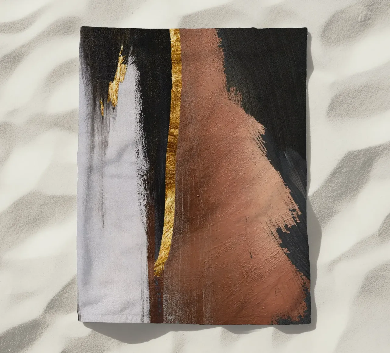 abstract art red and black strandhanddoek van ramosashop