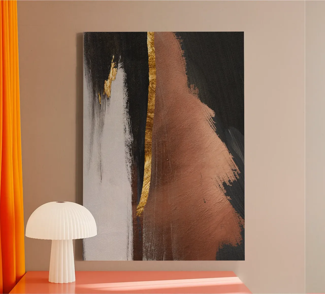 abstract art red and black canvas met Baklijst van ramosashop
