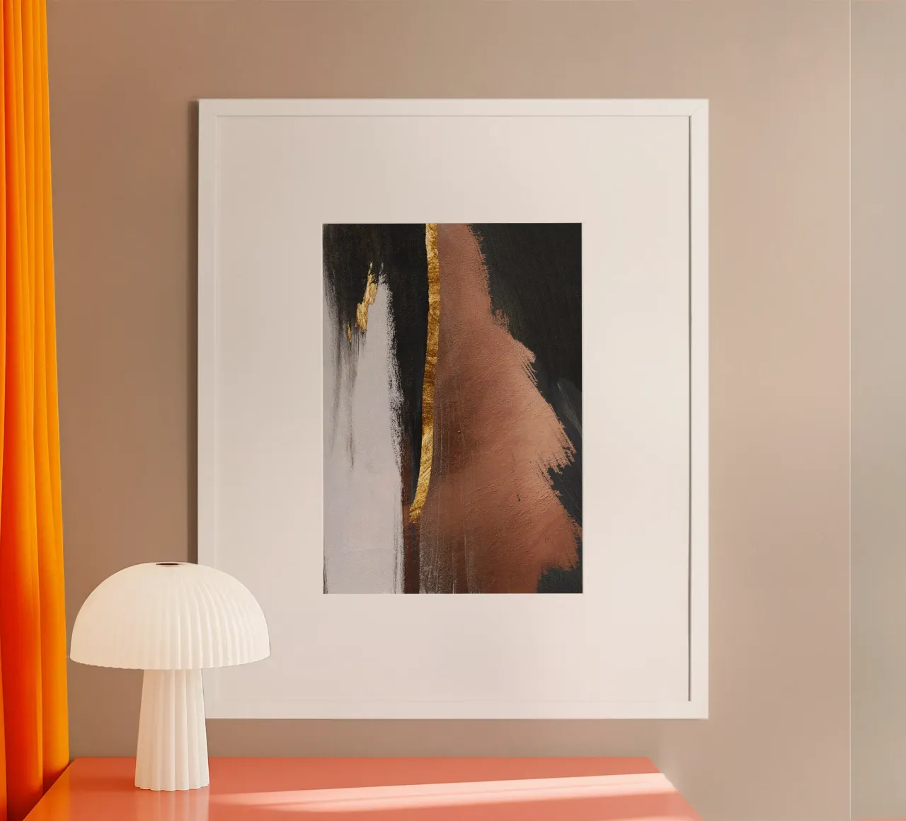 abstract art red and black poster con telaio in alluminio da ramosashop