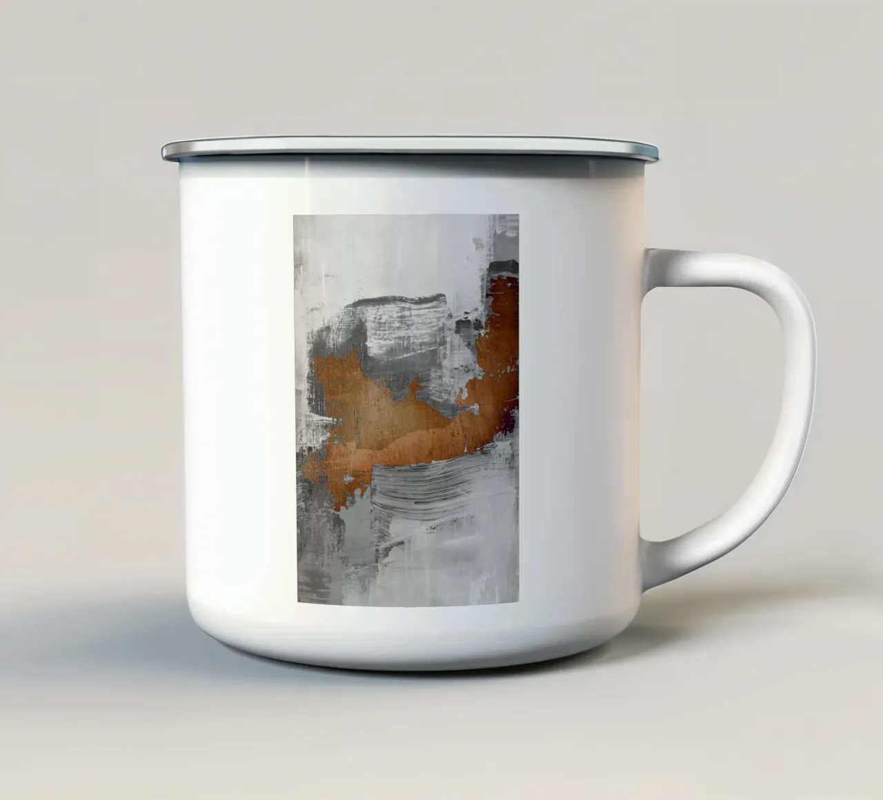Swirling gray and white brushstrokes tazza in smalto da ramosashop