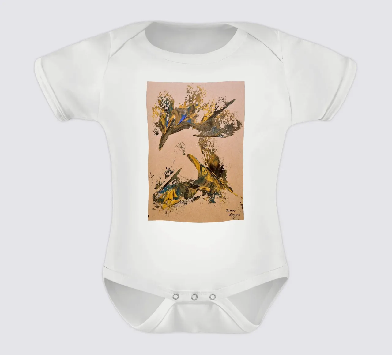 MESSAGE FROM THE HEART 24 body neonato maniche corte da Thierry Vobmann Abstract painting