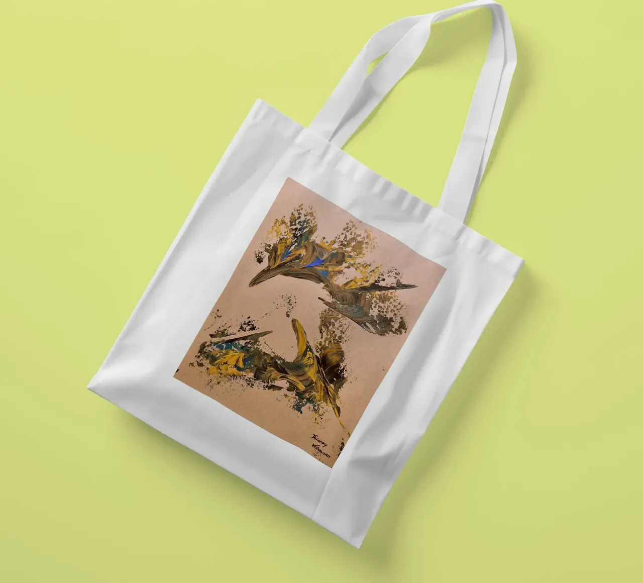 MESSAGE FROM THE HEART 24 borsa in juta da Thierry Vobmann Abstract painting