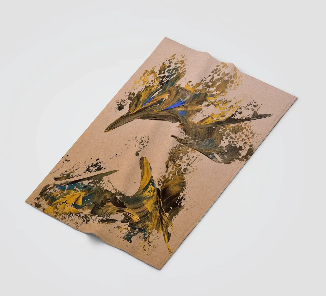 MESSAGE FROM THE HEART 24 coperta in pile da Thierry Vobmann Abstract painting