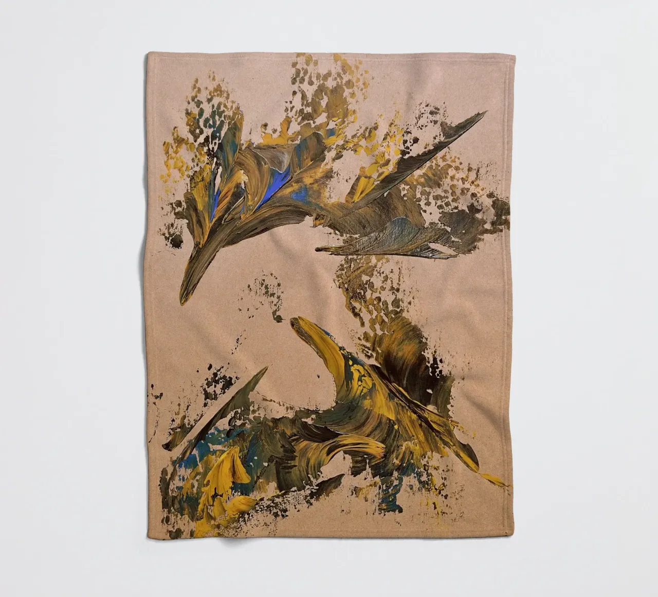 MESSAGE FROM THE HEART 24 coperta in pile da Thierry Vobmann Abstract painting