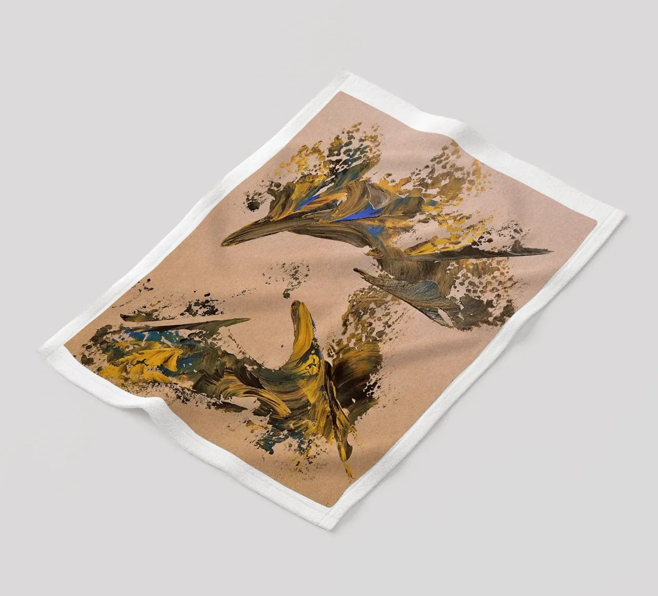 MESSAGE FROM THE HEART 24 coperta in pile da Thierry Vobmann Abstract painting