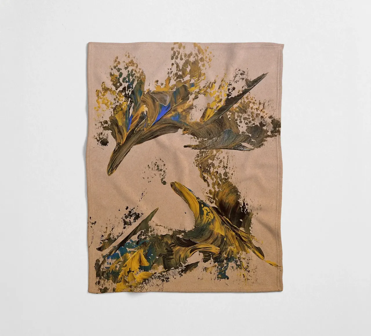 MESSAGE FROM THE HEART 24 coperta in pile da Thierry Vobmann Abstract painting