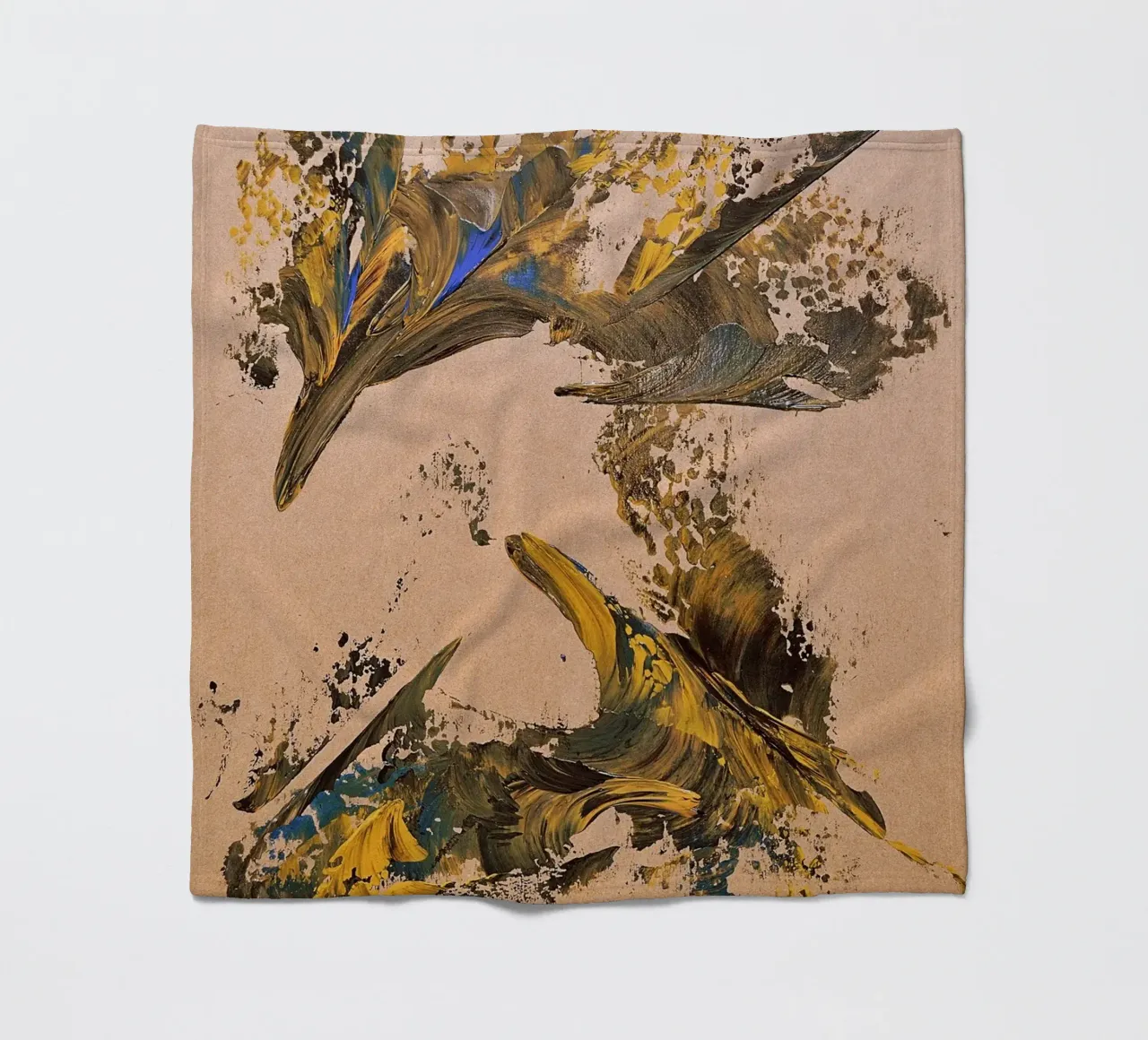 MESSAGE FROM THE HEART 24 coperta in pile da Thierry Vobmann Abstract painting