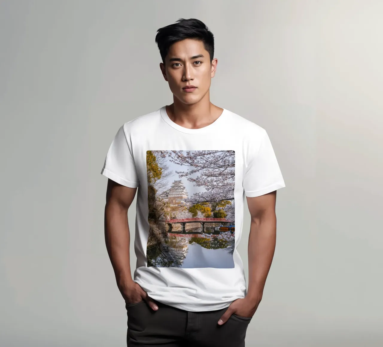 I ciliegi in fiore del castello di Himeji, Giappone t-shirt da Marcel Bisig