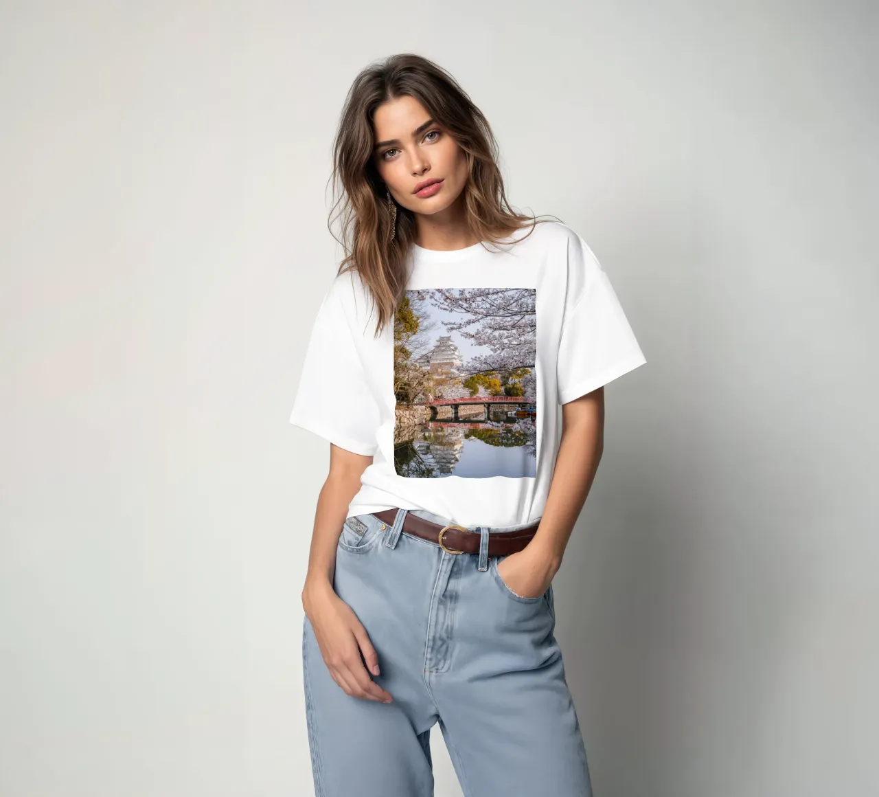 I ciliegi in fiore del castello di Himeji, Giappone t-shirt da Marcel Bisig