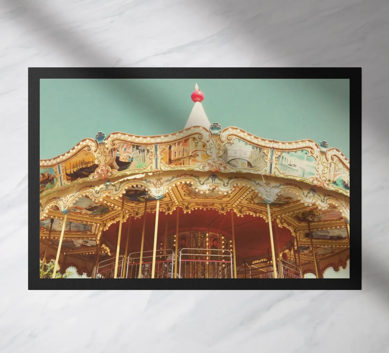 Carousel Lights doormat by Cassia Beck Photography