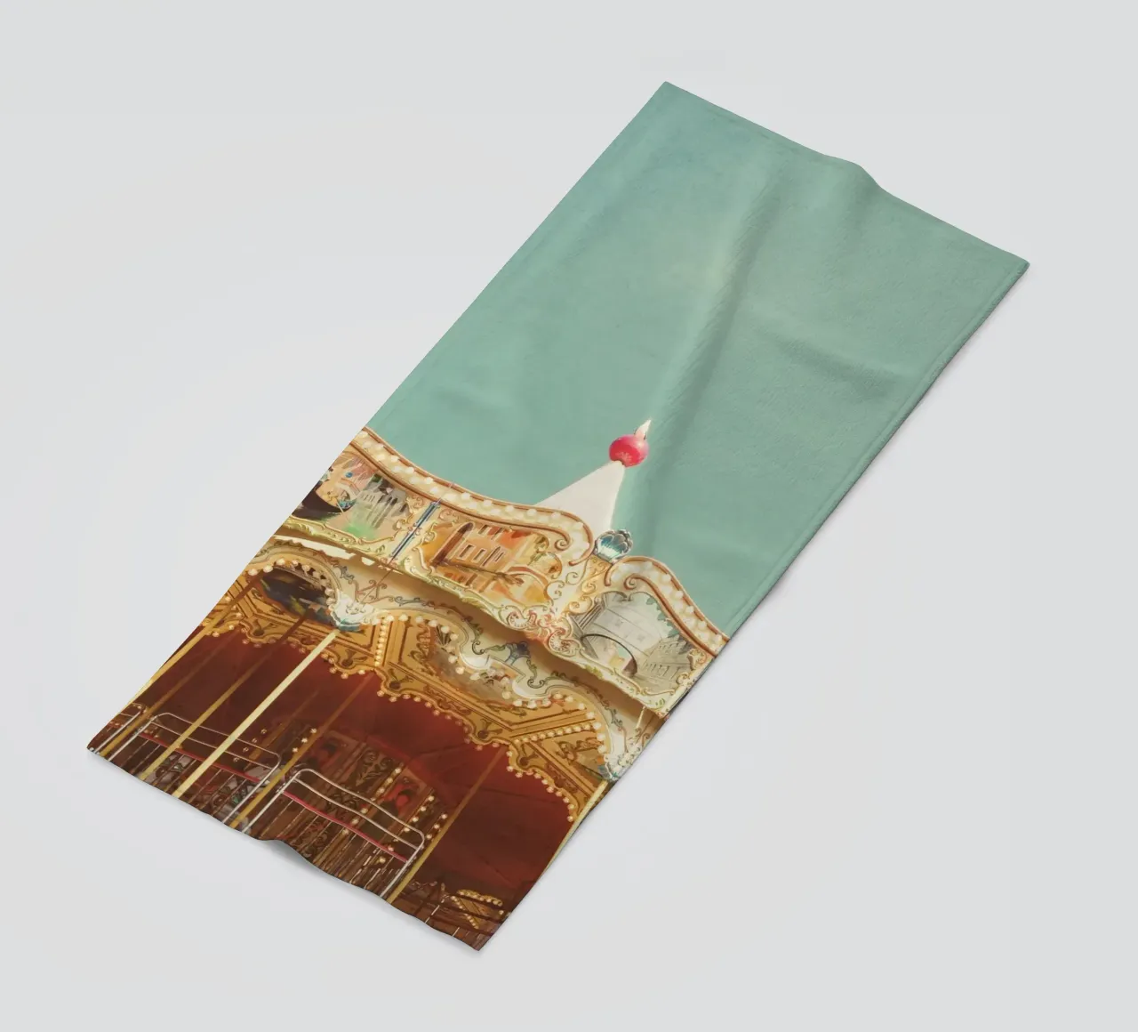 Carousel Lights beach towel by Cassia Beck Photography