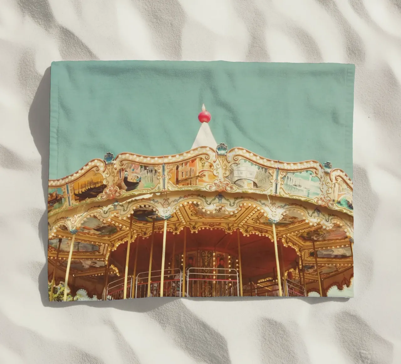 Carousel Lights beach towel by Cassia Beck Photography