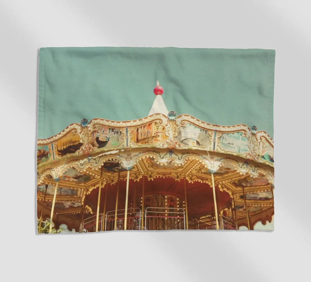 Carousel Lights beach towel by Cassia Beck Photography