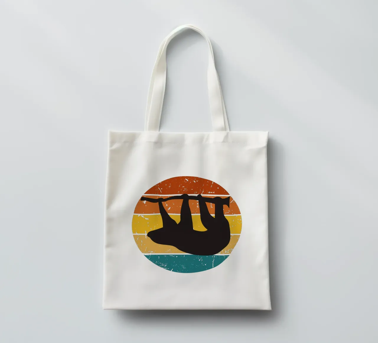 Bradipo davanti a un tramonto retrò borsa in juta da SlothStella