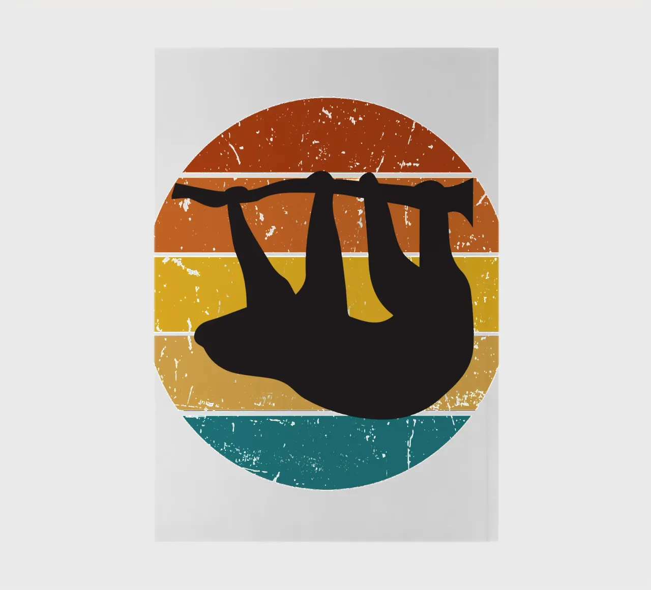Sloth in front of retro sunset notebook by SlothStella