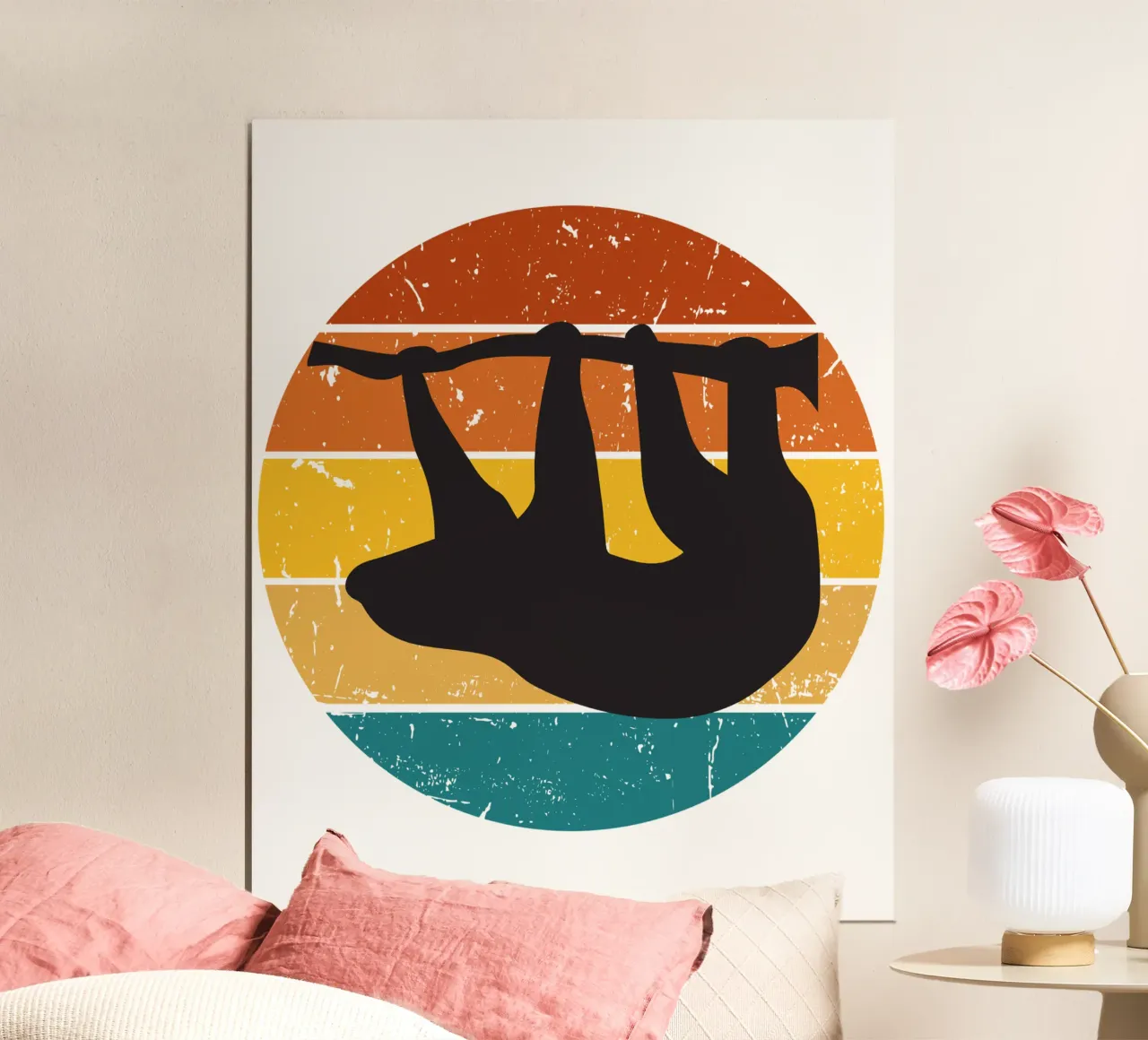 Bradipo davanti a un tramonto retrò carta hahnemühle da SlothStella