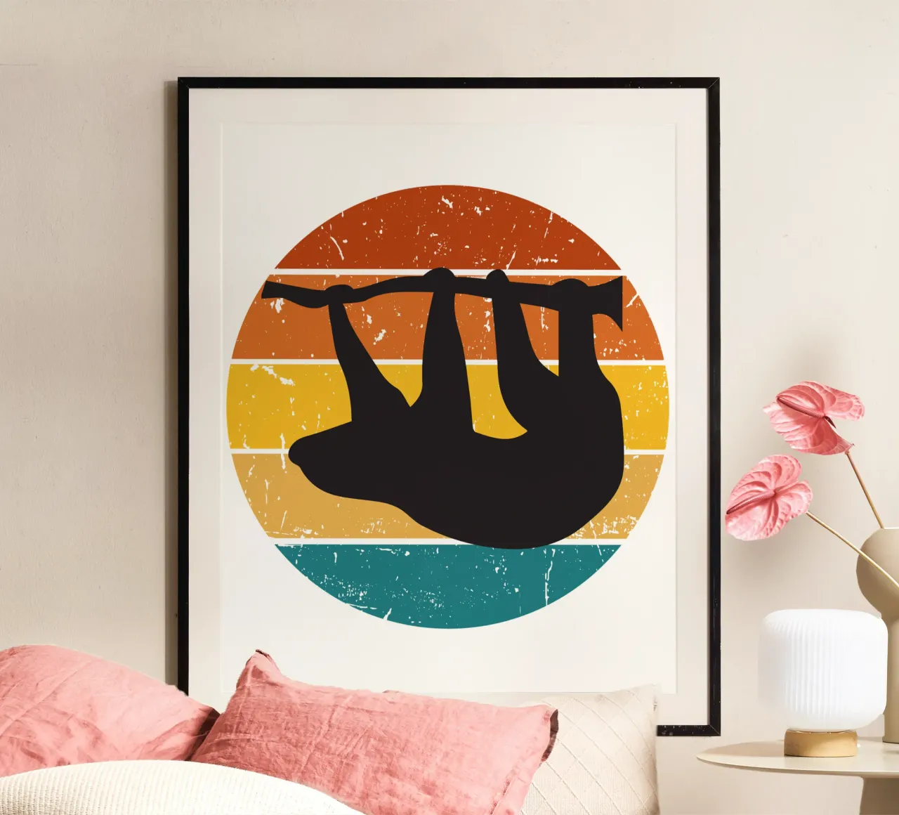 Bradipo davanti a un tramonto retrò carta hahnemühle da SlothStella