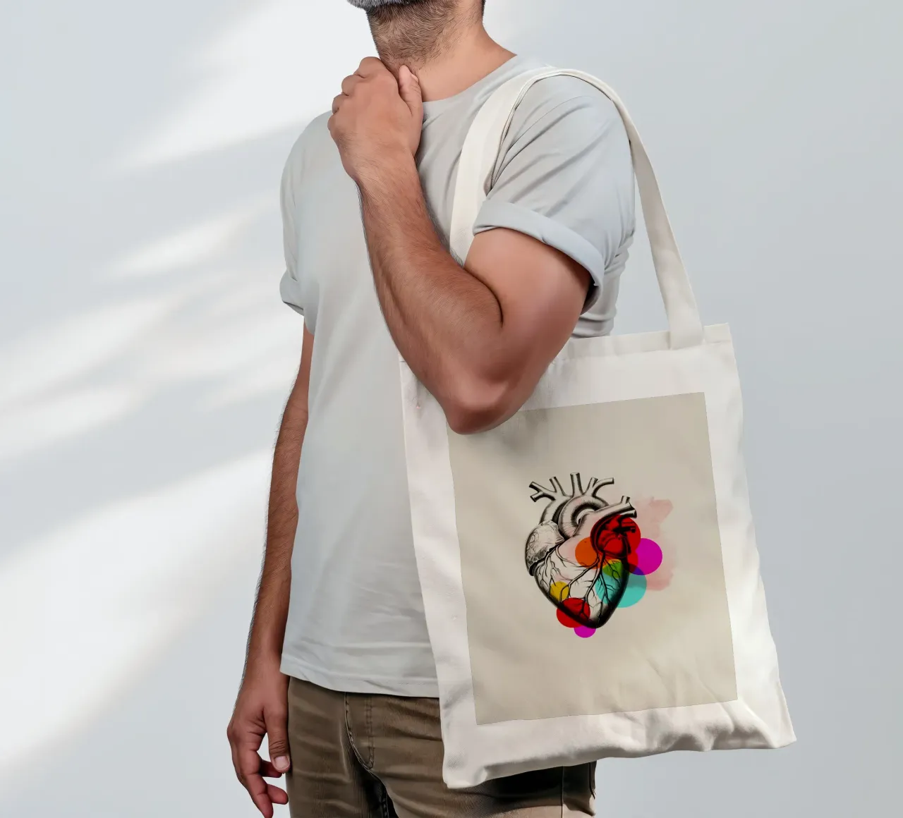 Heartbeat in Color borsa in juta da Indigo Rain