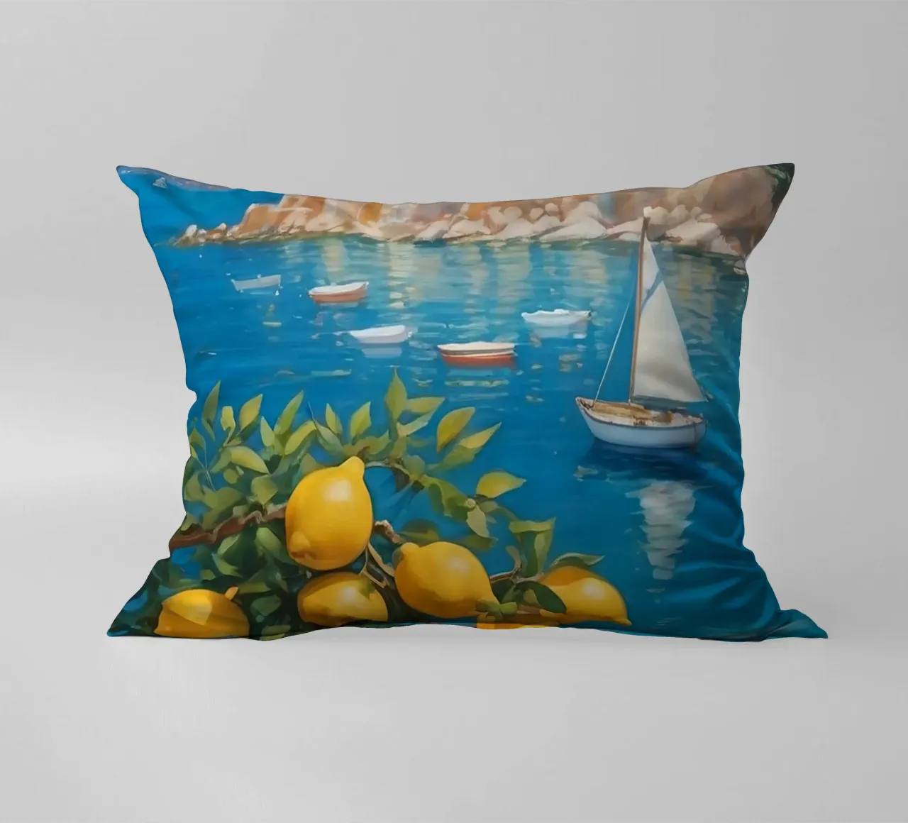 Lemon Days in Capri cuscino da Indigo Rain