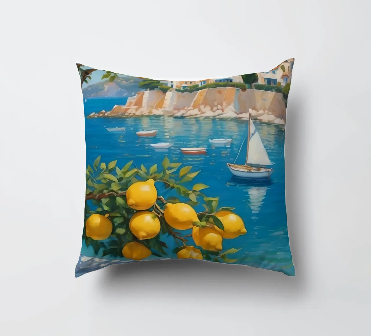 Lemon Days in Capri cuscino da Indigo Rain