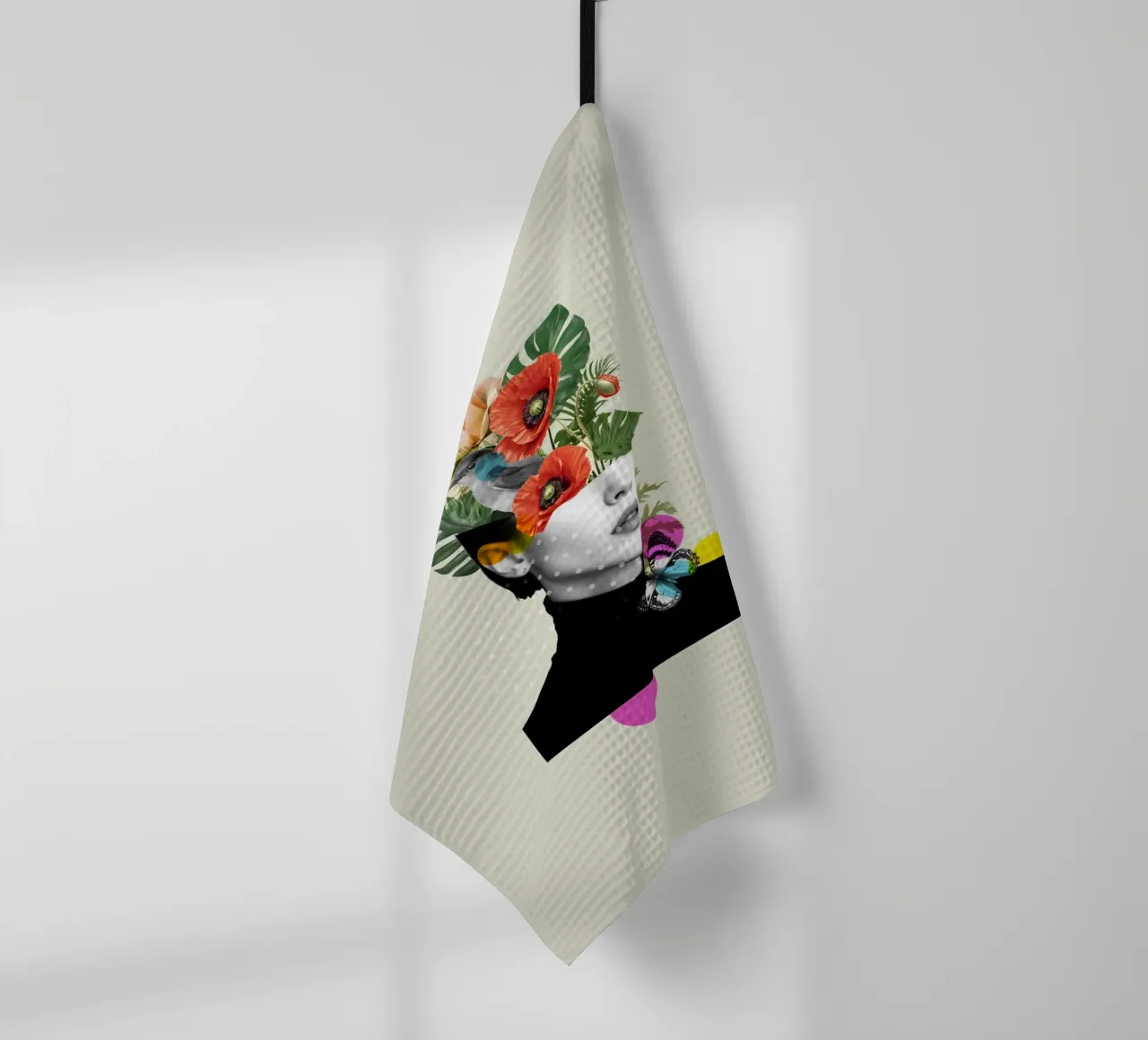 Feminine Bloom Collage tea towel by Indigo Rain