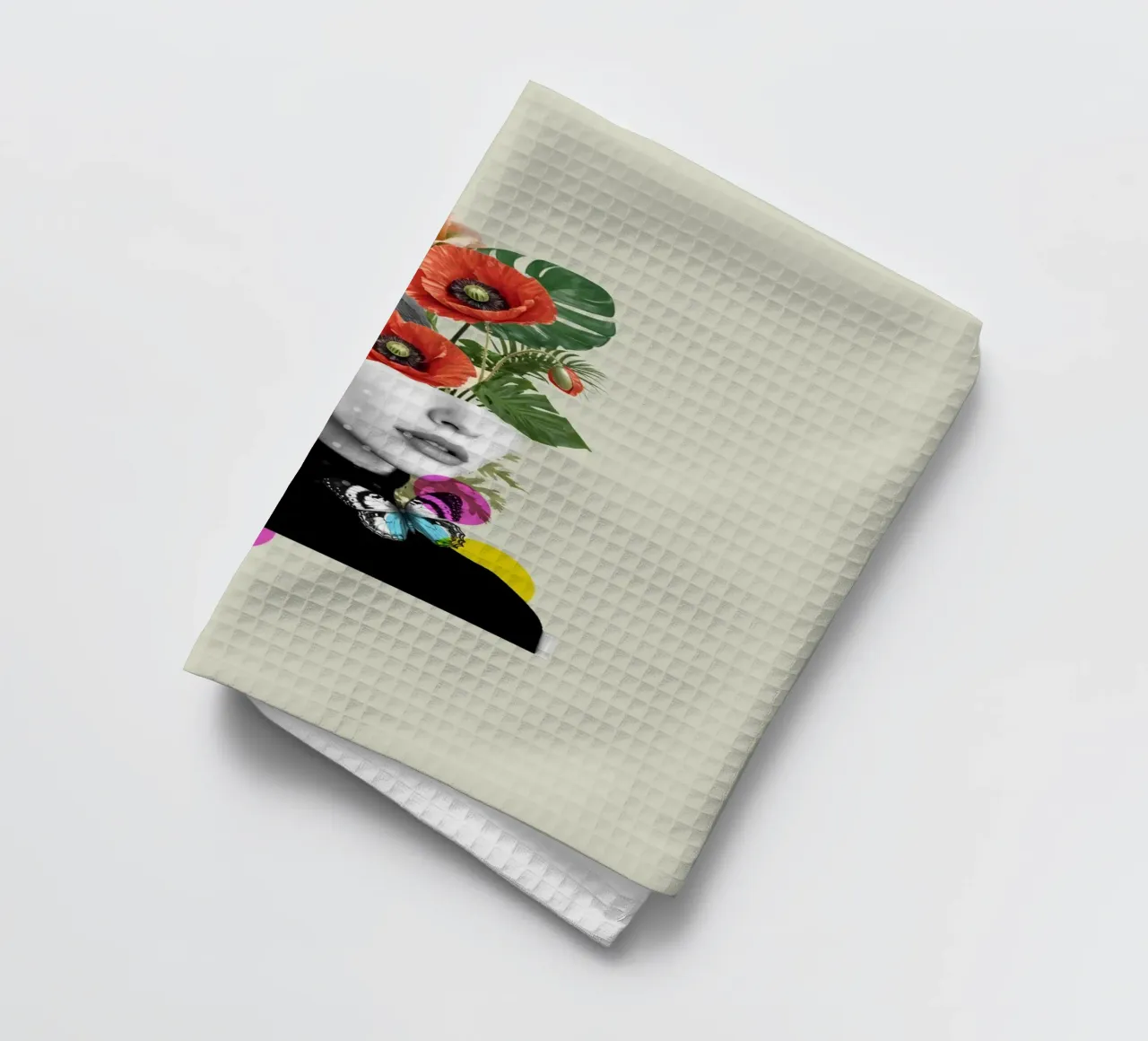 Feminine Bloom Collage tea towel by Indigo Rain