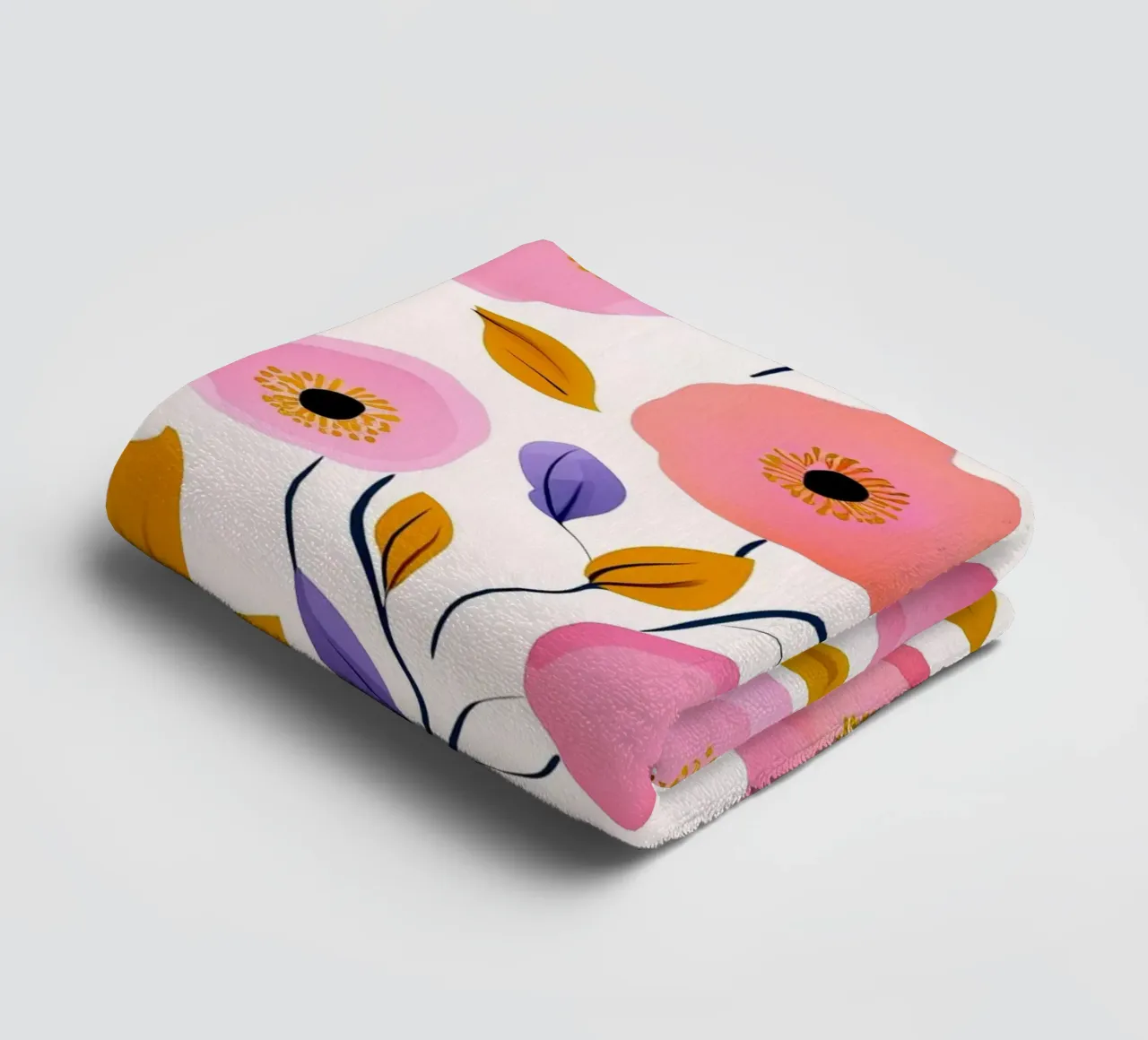 Pink Poppies Abstract Flower Spiritual Vintage Botanical Art towel by Gentle Echoes Art