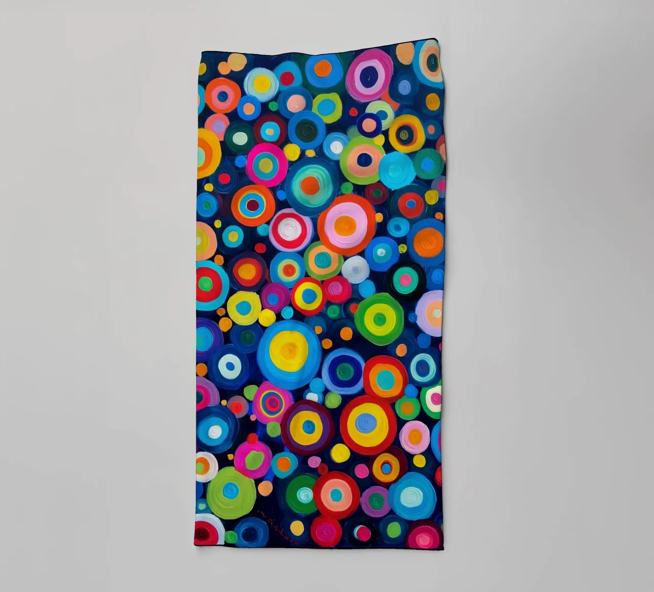 It's raining colourful circles | Abstract Canvas Painting towel by Autofocus