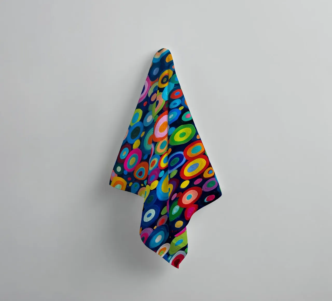 It's raining colourful circles | Abstract Canvas Painting towel by Autofocus