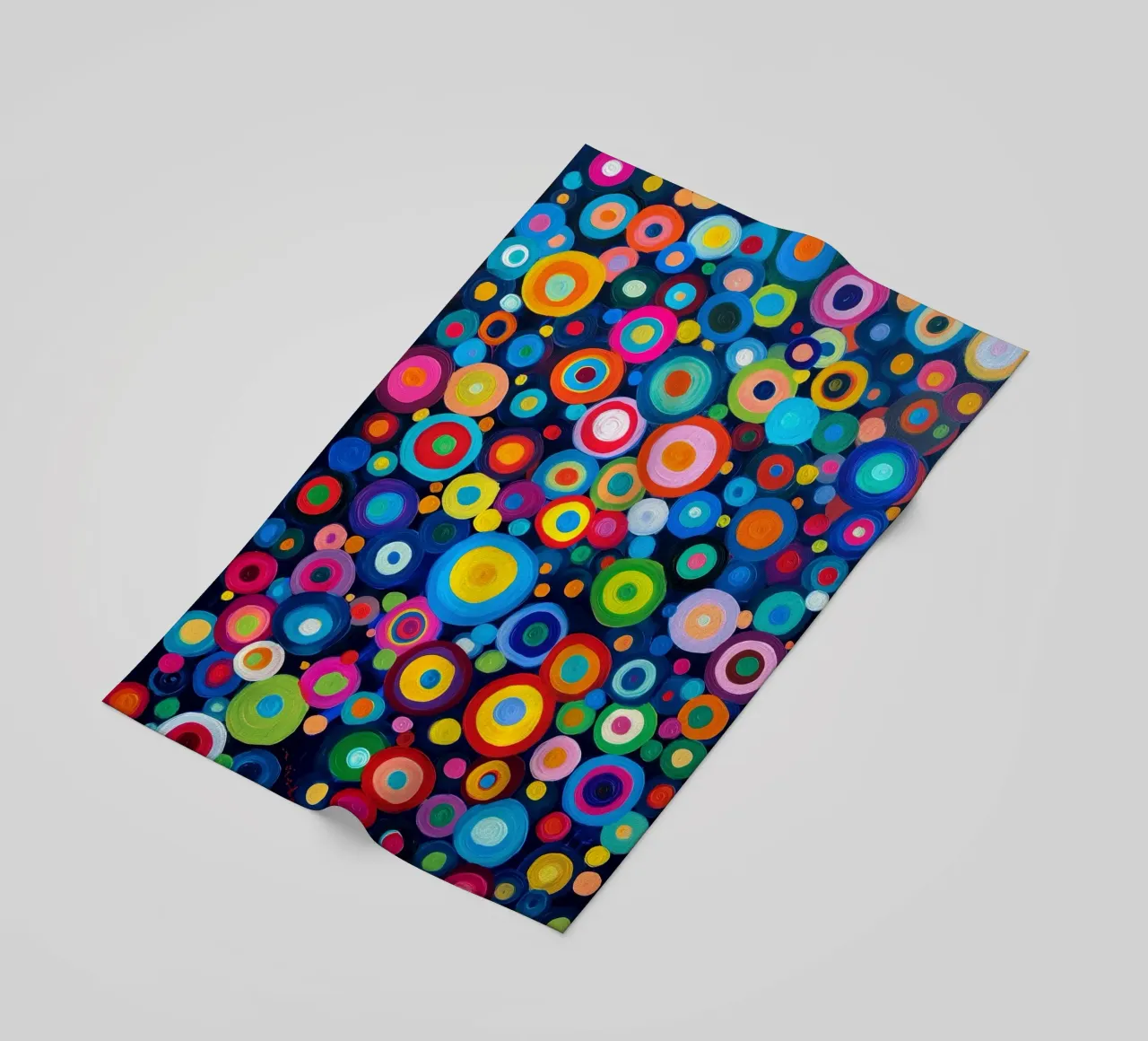 Het regent kleurrijke cirkels | Abstract Canvas Schilderij strandhanddoek van Autofocus