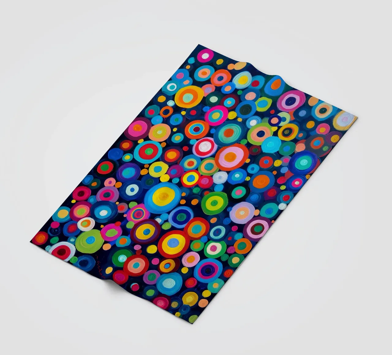 Het regent kleurrijke cirkels | Abstract Canvas Schilderij fleecedeken van Autofocus