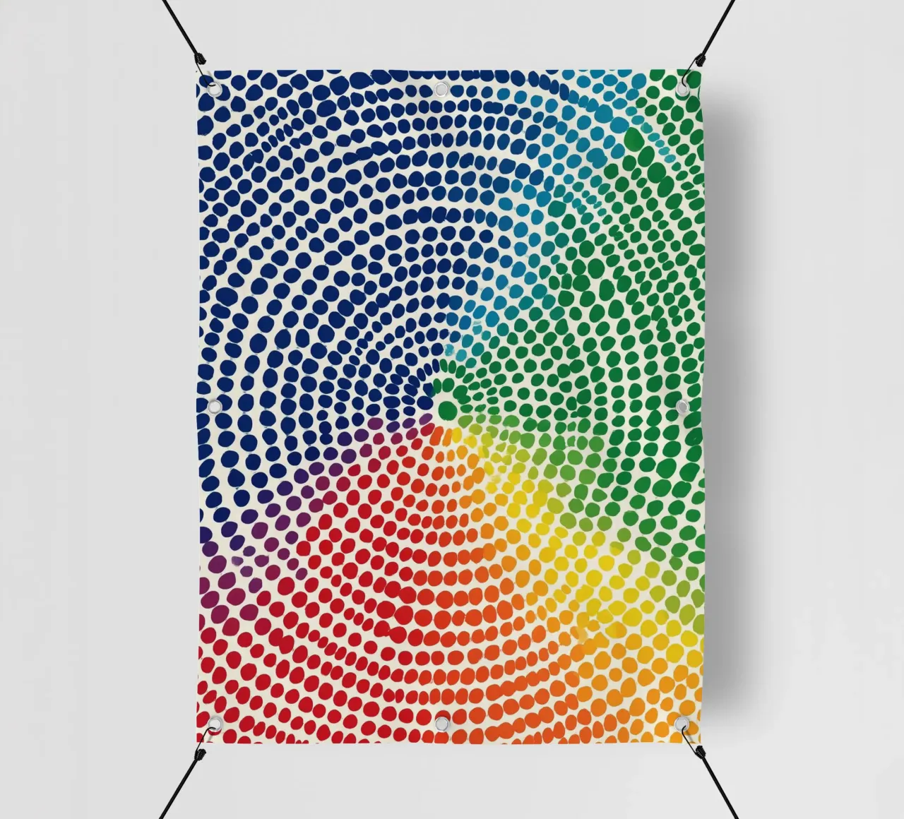 Puntini concentrici astratti dell'arcobaleno telo in pvc da Autofocus