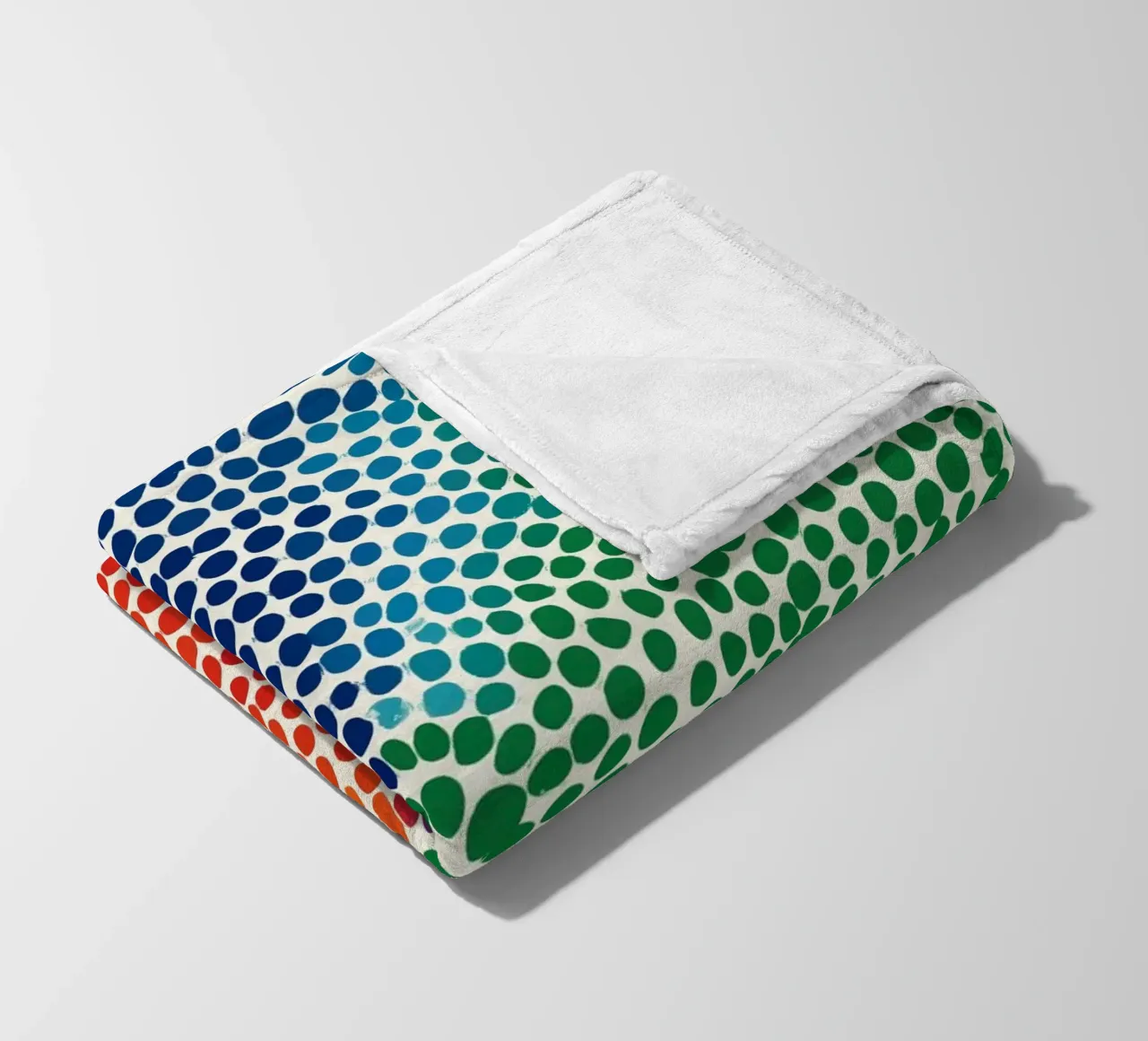 Abstract concentric rainbow dots fleece blanket by Autofocus