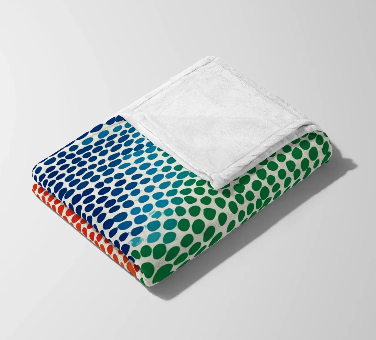 Abstract concentric rainbow dots fleece blanket by Autofocus
