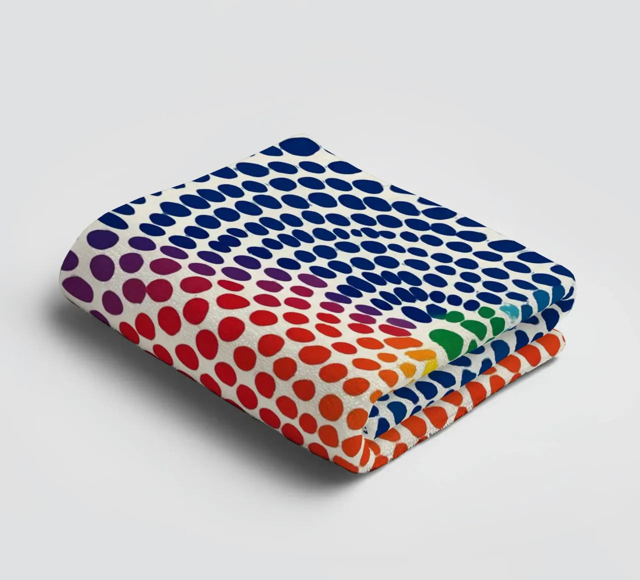 Abstract concentric rainbow dots towel by Autofocus