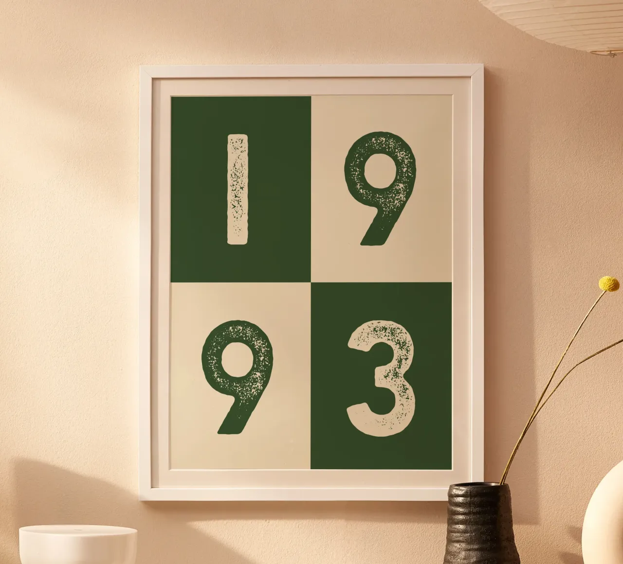 Year of birth to be personalised. poster with wooden frame by Sixmai