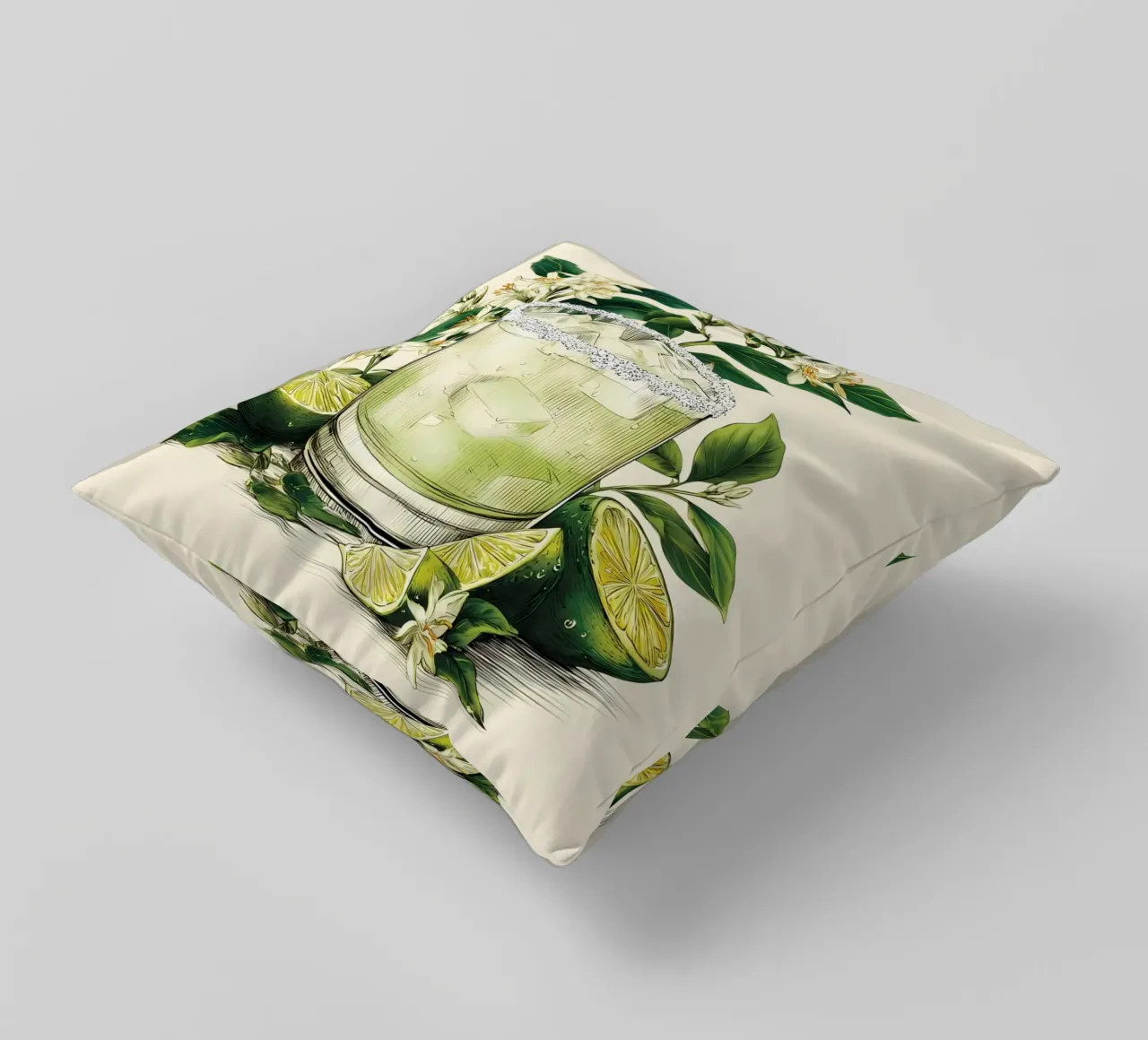 Botanical Margarita Print decorative cushion by Tipple Tales